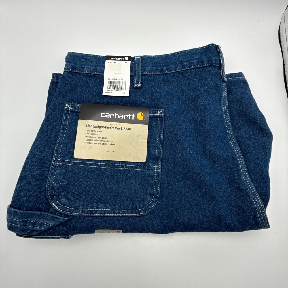 Carhartt Lightweight Denim Jean Work Shorts Size 44‎ B28 DST Darkstone NWT NOS